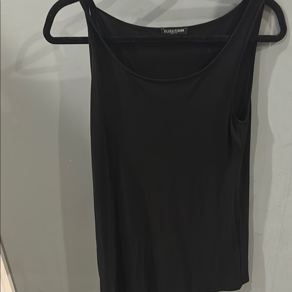 Eileen Fisher Black flowy silk Sleeveless Tank Top - Picture 2 of 4